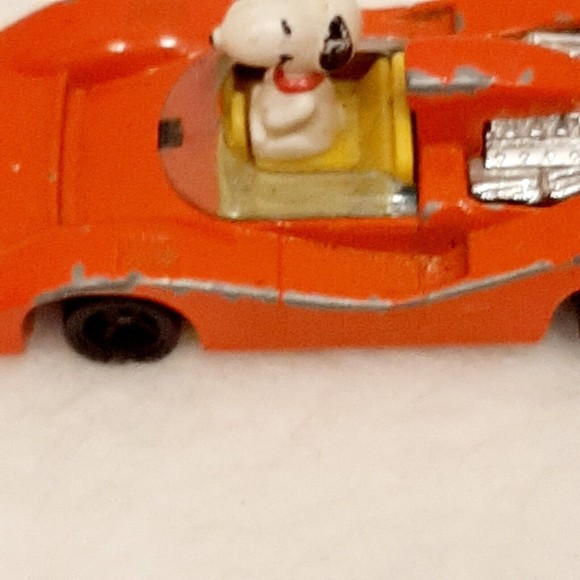 Vintage Peanuts Gang Snoopy In A Red Race Car Aviva 1958 Japan Die Cast - Picture 9 of 16